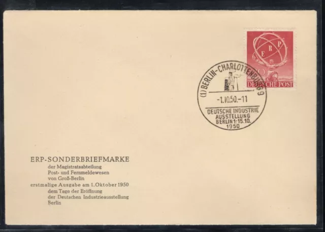 BERLIN: FDC, MiNr. 71 vom 1.10.50 = FIRST DAY COVER