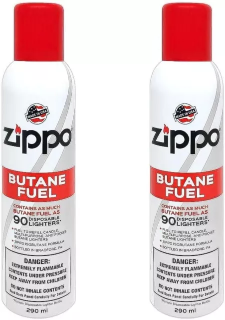 Zippo Butane Fuel 75 ml Pack of 2, Butane Refill Torch Lighter Fuel