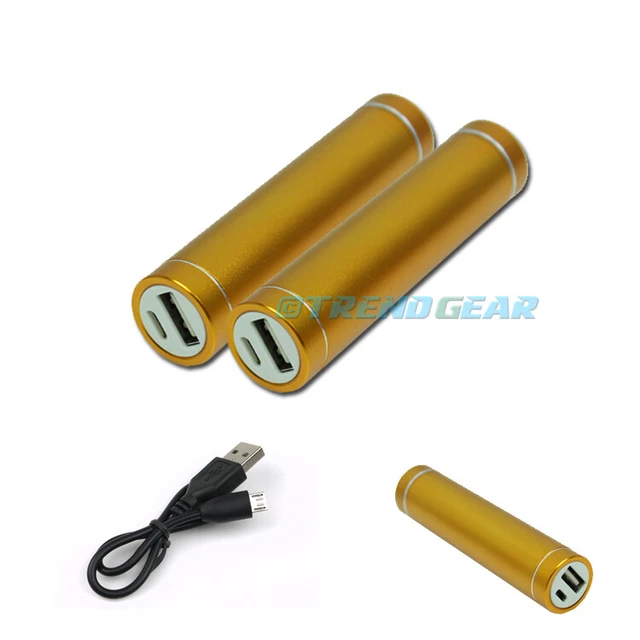 2X 2600Mah Portable Power Bank Battery Charger Micro Usb Gold Nexus 4 Optimus G