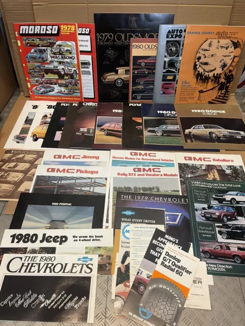 LOT VINTAGE 70s 80s DODGE AUTO SHOW EXPO BROCHURES CHEVY GMC OLDSMOBILE MOROSO