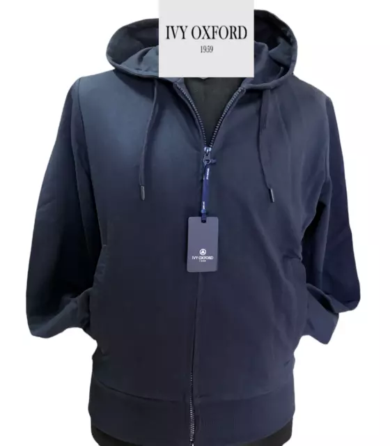 FELPA LEGGERA uomo "IVY OXFORD"  APERTA con ZIP GARZATA 95% COTONE PRIMAV.AUT.