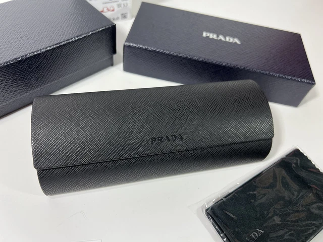 Prada Case Sunglasses Black Eyeglasses Hard Box Cloth Authentic LARGE