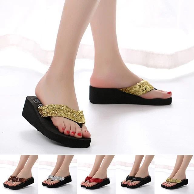 Pantofole Estate Donna 1 Paia 1 Paia Spiaggia Casual Ragazze Donna Zeppe Tacco