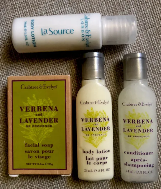 Authentic Crabtree & Evelyn Hair & Body Travel Set - Verbena & Lavender