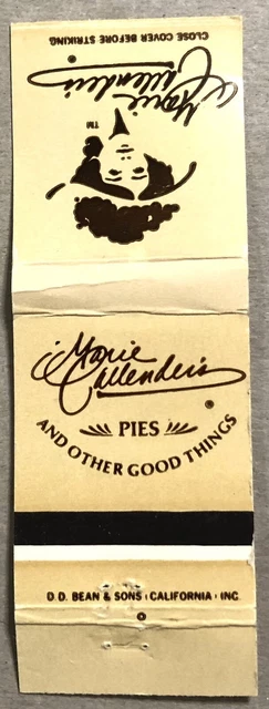 Vintage 20 Strike Matchbook Cover - Marie Calendar’s Pies     B
