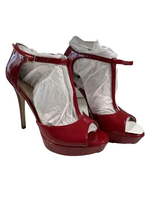 Jessica Simpson Women's High Heels Strappy Stillettos Bansi Red 9M NEW w/out Box