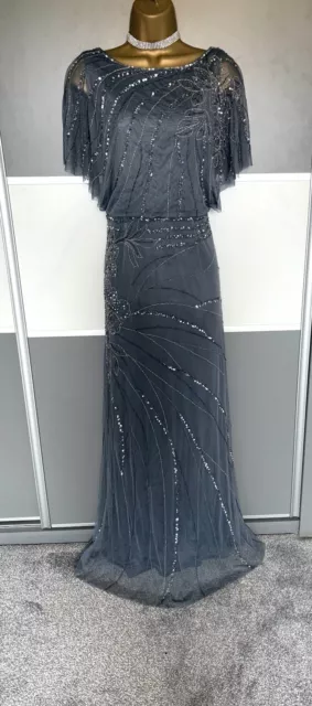 Monsoon 1920s Style Beaded Flapper Gatsby Party Prom Evening Maxi Dress Size 12