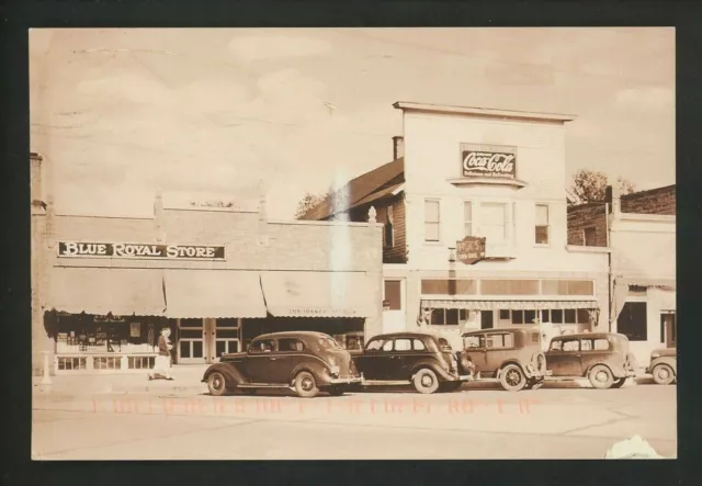 Coca Cola Coke postcard Advertising Restuarant store front Blue Royal Store