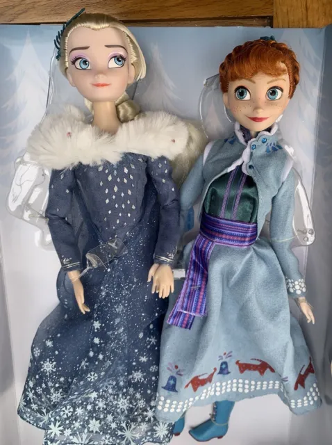 Disney Store Queen Anna and Elsa the Snow Queen Dolls, Frozen 2 Winter New Box