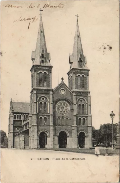 CPA AK VIETNAM SAIGON Place de la Cathedrale INDOCHINA (1222914)