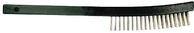 Curved Handle Scratch Brushes, 13 3/4", 3x19 Rows, Ss Wire, Plastic Handle