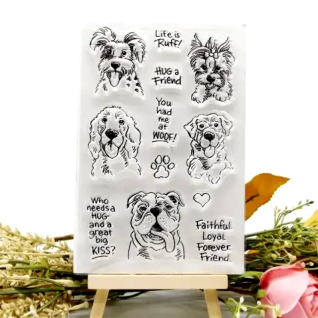 Dog Puppy Sentiment Clear Rubber Stamps Seal Silicone Cards Scrapbooking