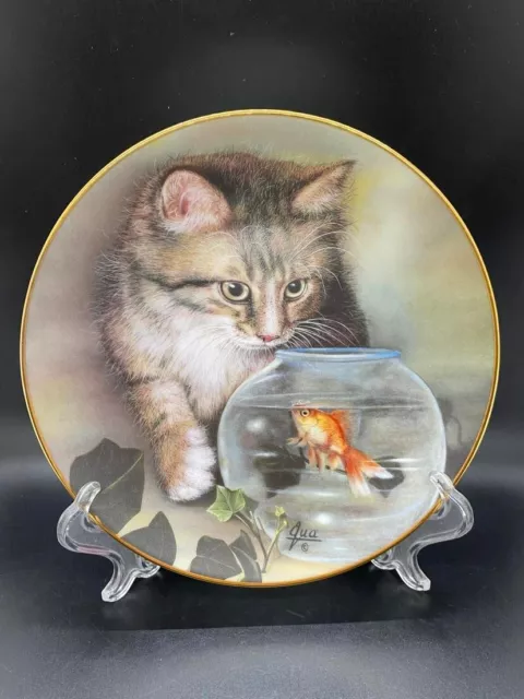 Tiger’s Temptation Cameo Kittens by Hamilton Collection Decorative Plate - B1