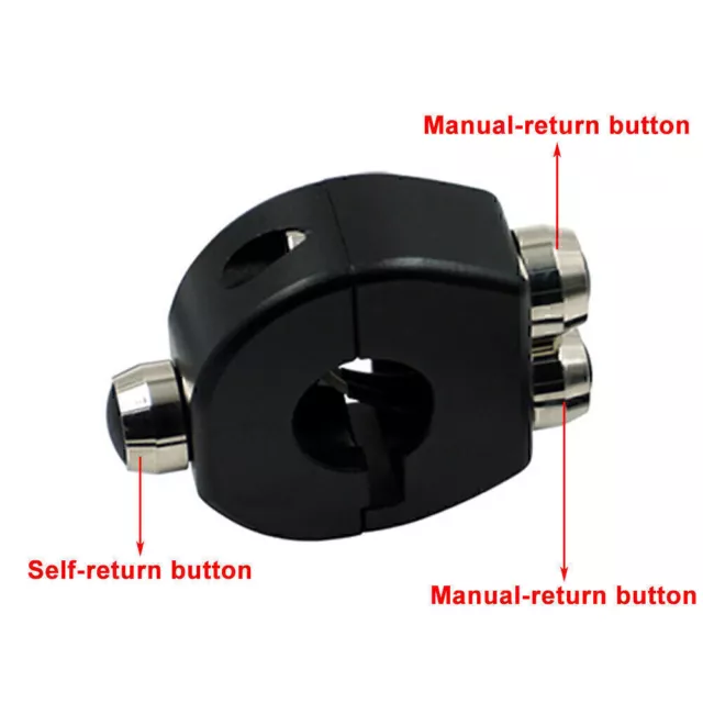 7/8" 22MM Motorcycle Handlebar Black Switch Self Latch / Momentary Button 12V