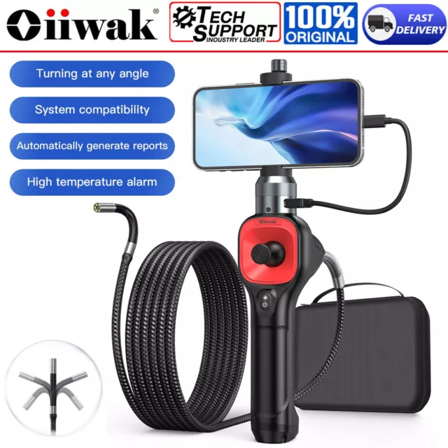 360° Articulating Borescope with Light Portable 1080P HD 4-Way Steering Joystick