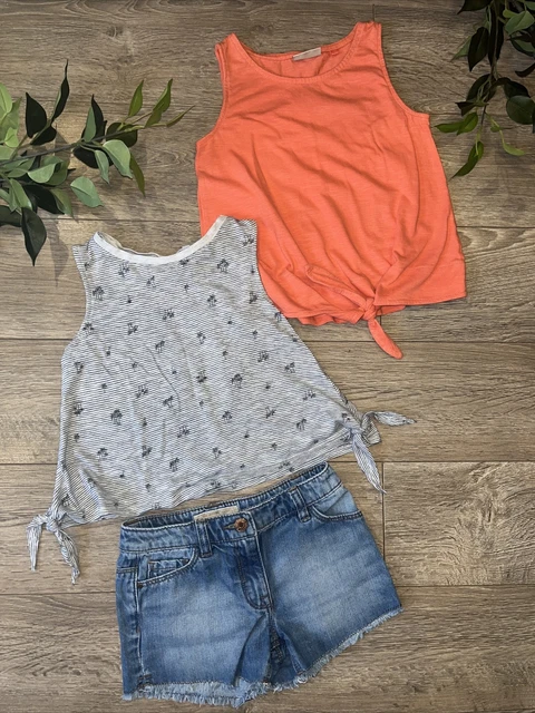 NEXT girls summer tops and denim shorts outfits age 7 yrs