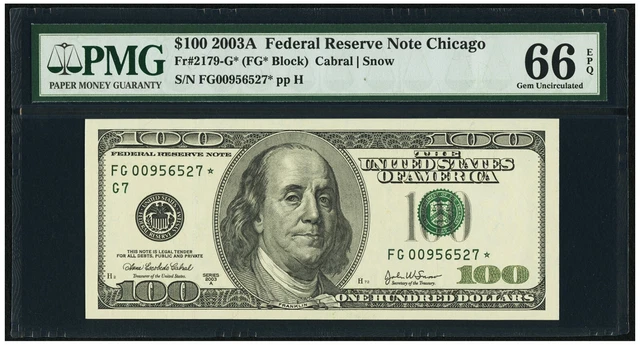 2003 $100 Star Note (PMG 66) & 2009 $50 Star Note (PMG 67) | 2 Notes | 💎💎💎