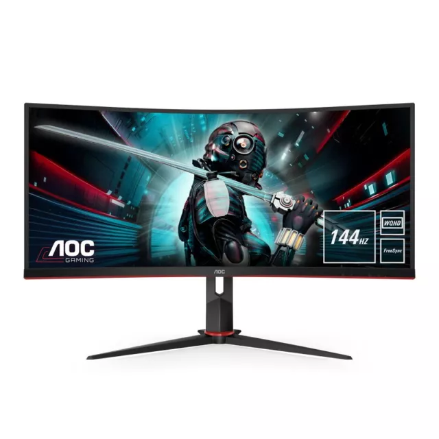 Monitor AOC CU34G2X/BK 34" LED Wide QuadHD 144Hz FreeSync Curvo Usado