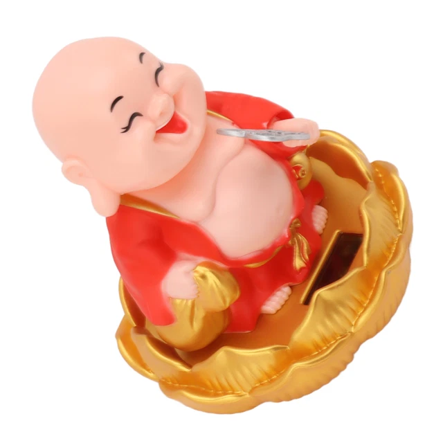 (Rote Kleidung) Solar Buddha Auto Ornament Shaking Head Automatischer