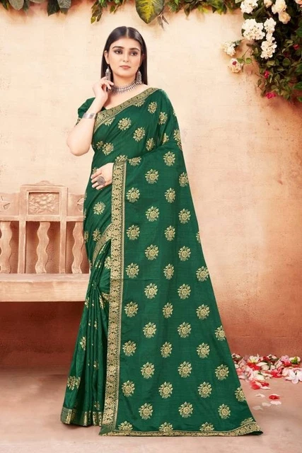 Indiano Pakistano Sari Camicetta per Donna Stampa Bollywood Arte Seta