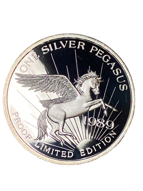 1989 Silver Pegasus .999 Silver 1 Troy Oz