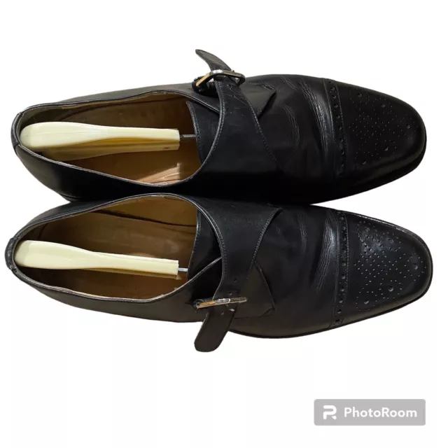 BRUNO MAGLI ILLINOIS Leather Monk Strap Dress Shoe Sz 12M Black Italy ...