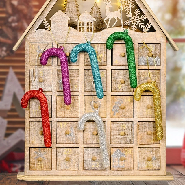 Adornos de Navidad Árbol de suministro Invierno 6 colores Caña Decoración Vacaciones