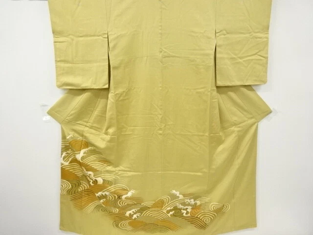 6510927: Japanese Kimono / Vintage Iro-Tomesode / Embroidery /  Rough Wave