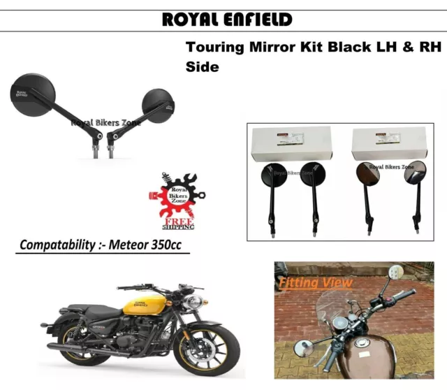 Royal Enfield "Kit de espejos Touring negros con ajuste lateral izquierdo y...