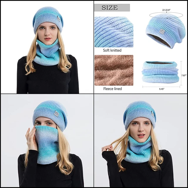 Bufanda de gorro invierno con forro polar grueso cuello para mujer y clima frío