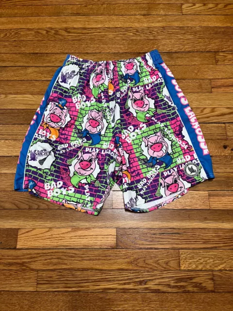 Flow Society Lacrosse Shorts Size Mens Large Bag Boys Pig Logo Elastic Waist