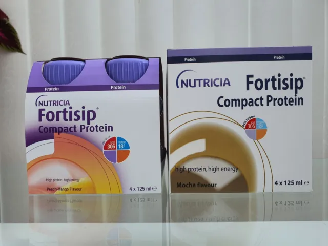 Nutricia Fortisip Compact Potein MOCHA & PEACH MANGO Flavour shakes Exp.08/2024