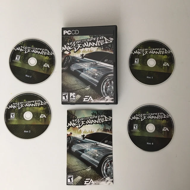 NEED FOR SPEED Most Wanted by EA PC CD Rom 2005 Complete 4 Disks Manual