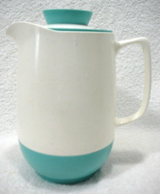 Mid Century Turquoise White Plastic Pitcher Vacron Vacuum Server Bopp-Decker Mid Century Turquoise White Plastic Pitcher Vacron Vacuum Server Bopp-Decker
