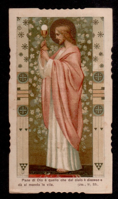 Santino Holy Card SANTA LEGA EUCARISTICA  n° 10038 PANE DI DIO CROMO