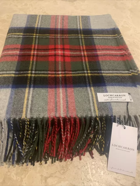 Locharron Schottland Groß Wolle Teppich Decke Silber Kleid Tartan Bett Picknick