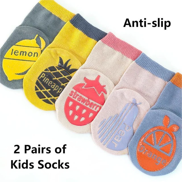 2 Pairs Baby Boys Girls Toddler Kids Anti-slip Cartoon Lovely Cotton Frool Socks