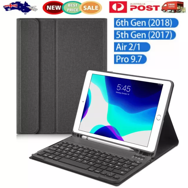 Wireless bluetooth Keyboard Keypad With Case Cover For iPad 6th Gen/5th Gen 2018
