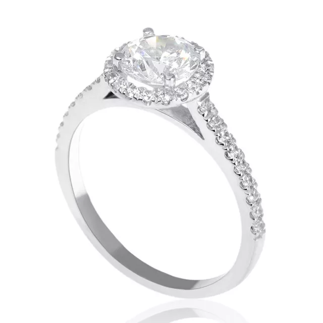 2.65 CT Elegant Round Cut Lab Created Diamond Engagement Ring 14K White Gold F/V