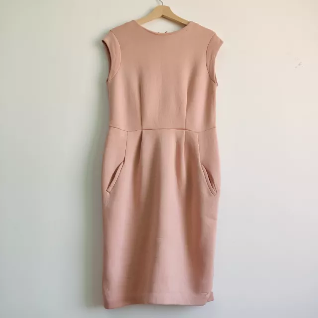 Escada Sport Womens Pink Cap Sleeve  Sheath Dress Size 38 Knee Length Pockets