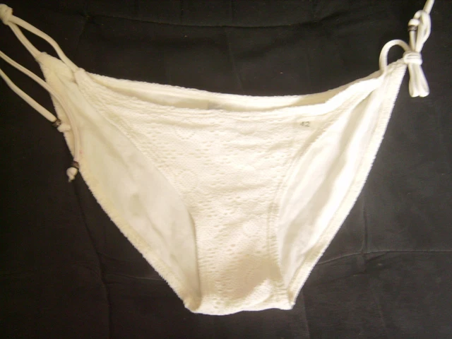 Bas de bikini taille haute uni Femme Rose