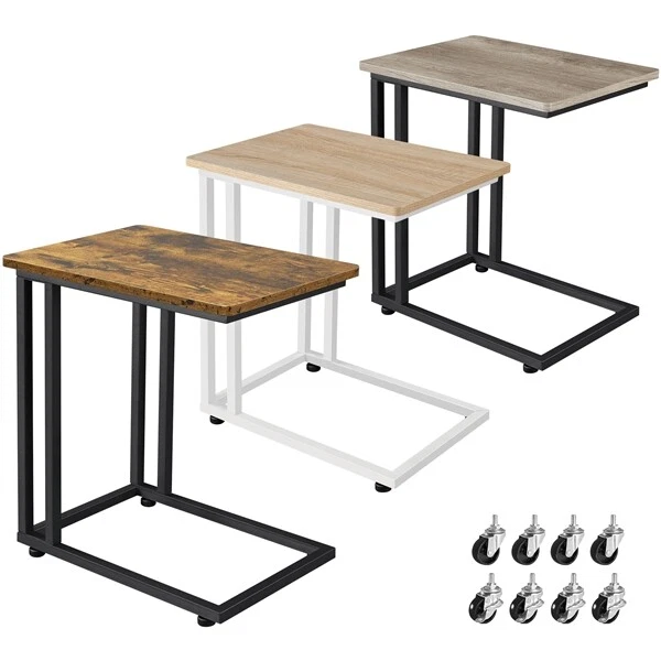 Runder Beistelltisch Aus Holz Mit Goldenen Metallbeinen – Stylischer Couchtisch Oder Nachttisch Für Wohnzimmer, Schlafzimmer & Kleine Räume, 45 Cm Hoch, 38 Cm Durchmesser