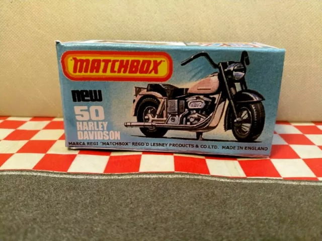 Matchbox Lesney Superfast No.50 Harley Davidson EMPTY Repro Box Only  NO BIKE