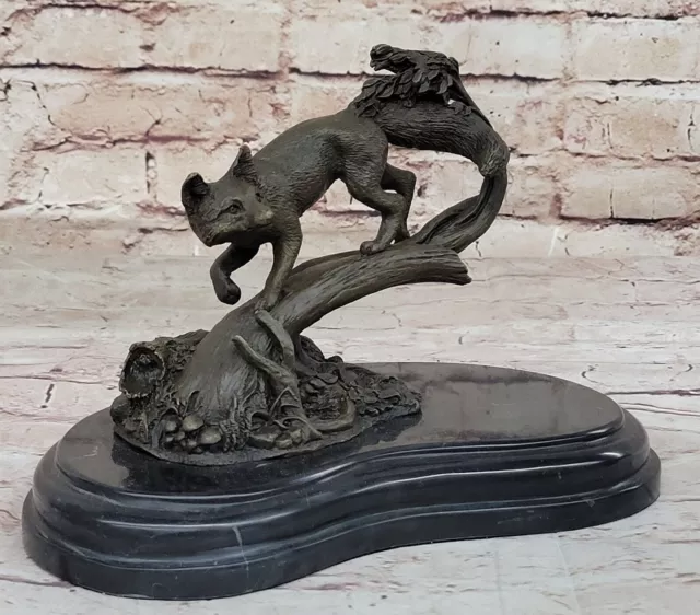 Bronze Sculpture Mignon Vienne Fox Œuvre Main Crafted Domestique Cabine Solde 3