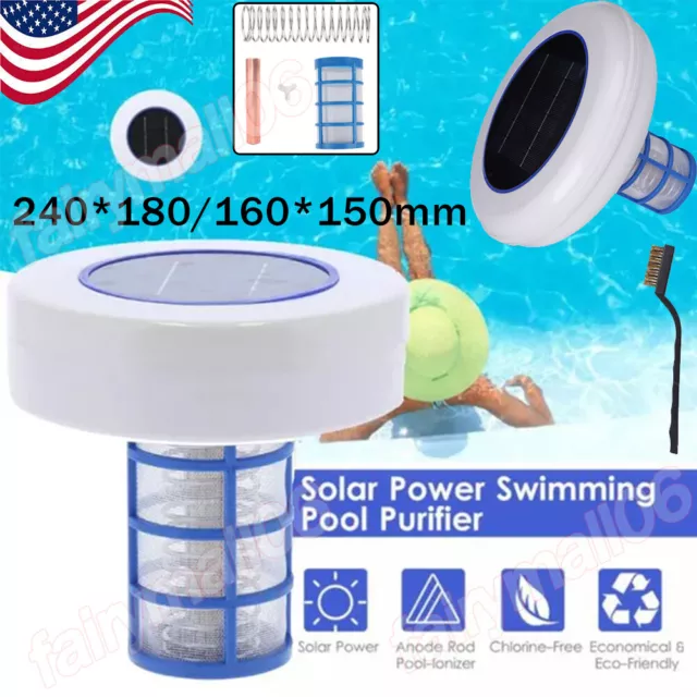 Solar Powered Pool Ionizer Purifier Copper Silver Ion Algae Cleaning | Best Deal