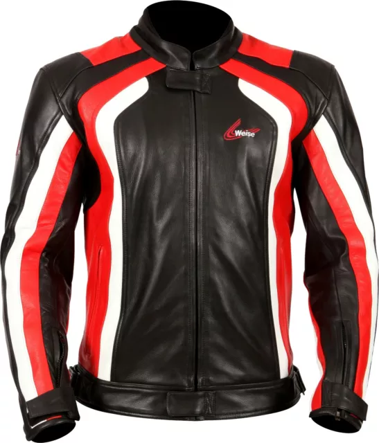 WEISE CORSA RS Black Blue Mens Sport Leather Motorcycle Jacket NEW
