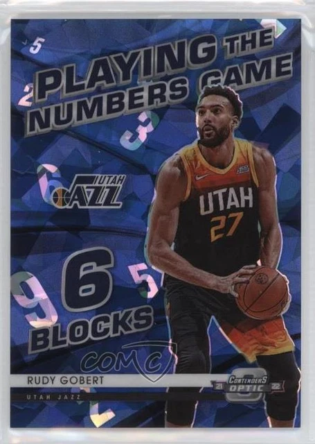 2021-22 Panini Contenders Optic Blue Cracked Ice Prizm /75 Rudy Gobert #28