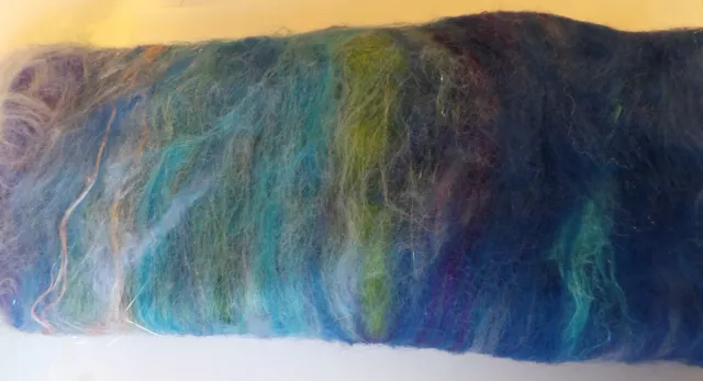 Water Elements Carded Art Batt 25-100g Landscape Blend Merino Silk Felt Spinning