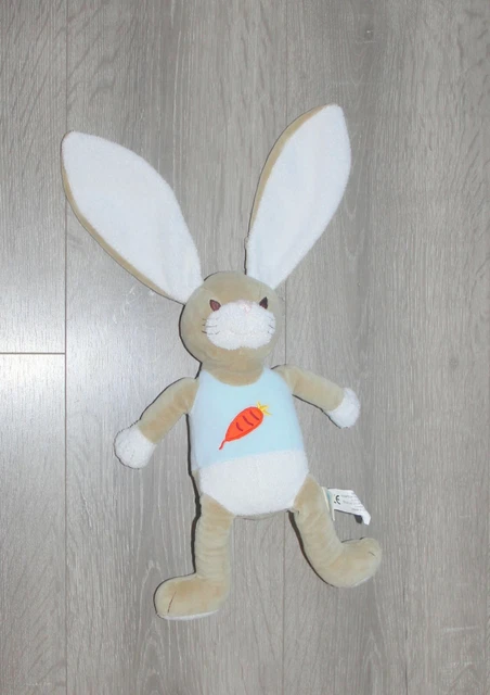 peluche doudou lapin beige bleu carotte tcf comptoir francais de la mode etat 9