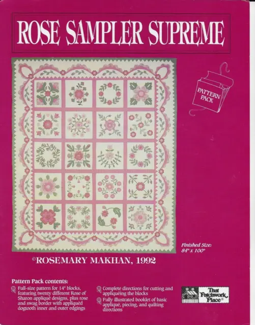 Rose Sampler Supreme Applique Quilt Pattern Pack Uncut That Patchwork Place